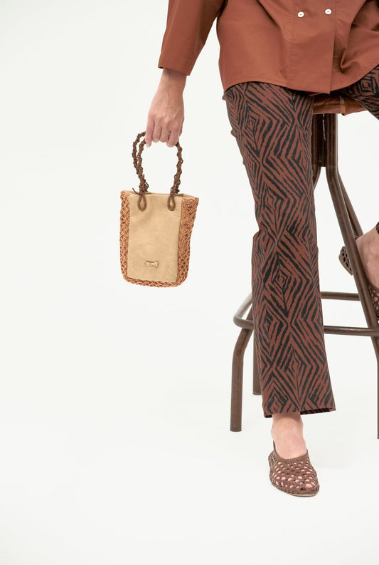 Zigzag Mini Bag Camel + Rust Crossbody bags Zahati 