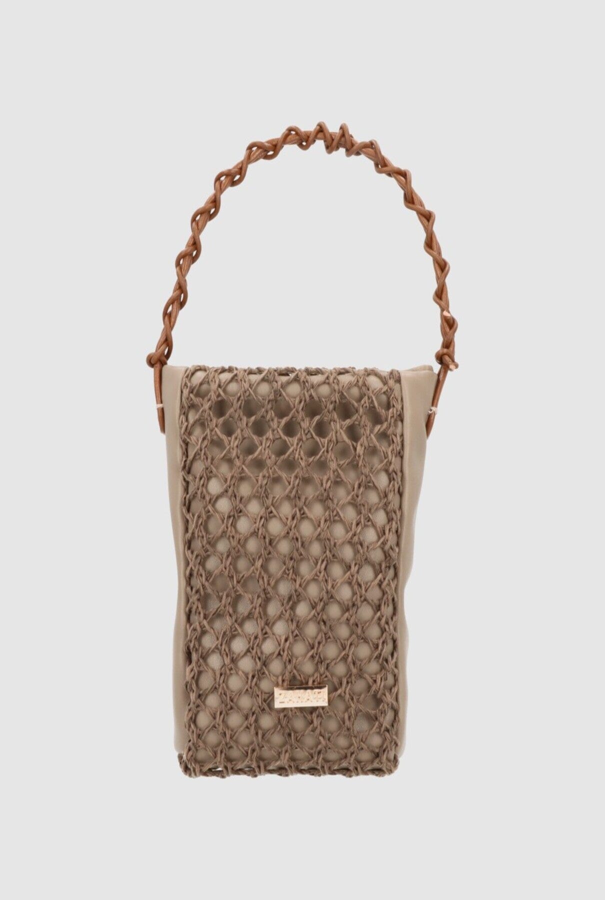 Zigzag Mini Bag Grey + Brown Crossbody bags Zahati 