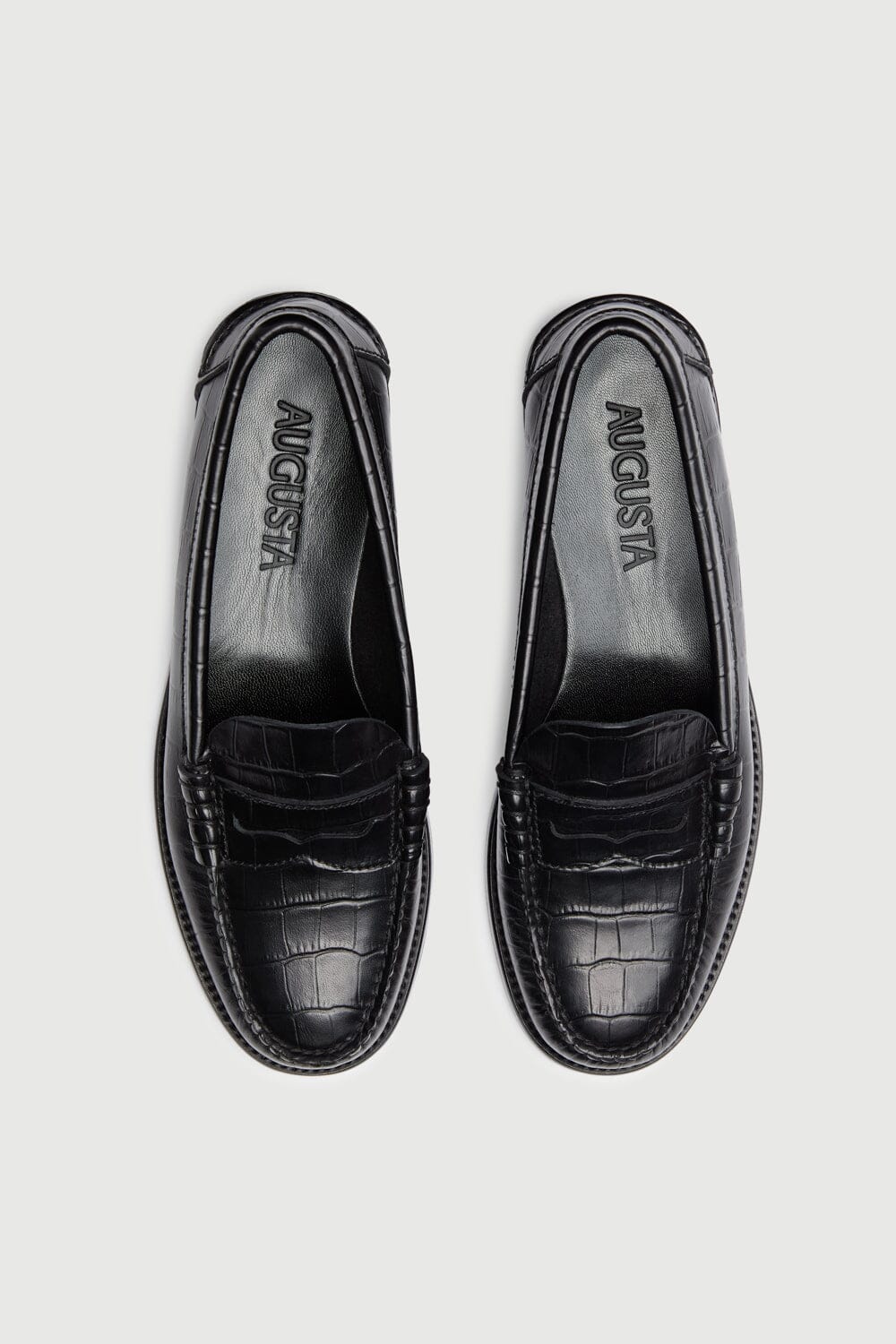 Zoe Loafers in Croc-effect Black Leather Zoe AUGUSTA 
