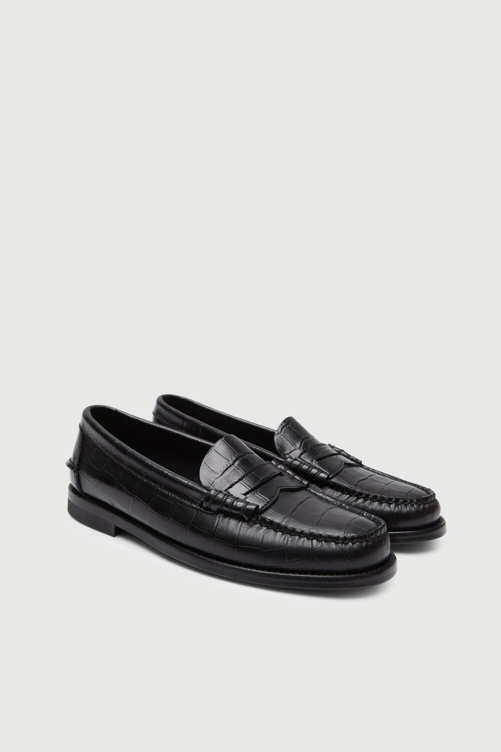 Zoe Loafers in Croc-effect Black Leather Zoe AUGUSTA 