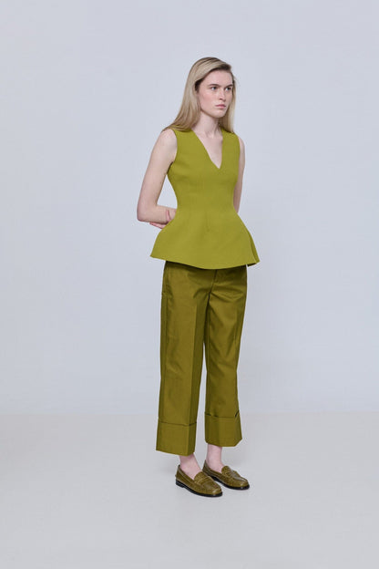 Zoe Loafers in Croc-effect Olive Green Leather Zoe AUGUSTA 