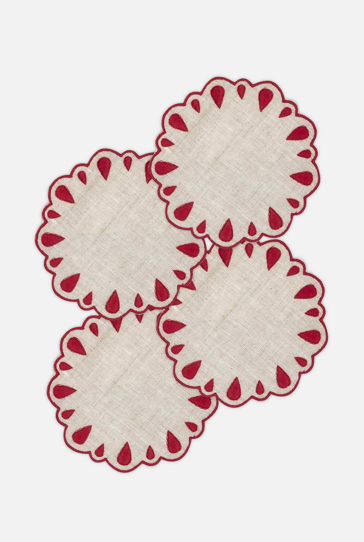 4 Drops red and eco/ red coasters set โ ES Fascinante