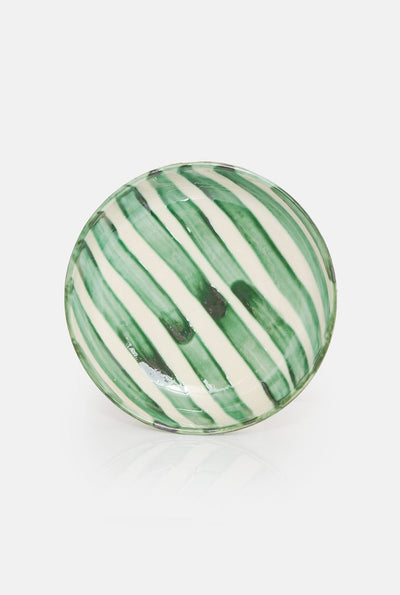 4 platos hondos colección rayas verdes · Cantabrico Living