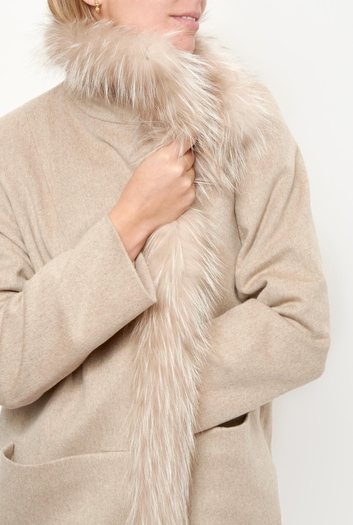 Abrigo de lana largo con pelo Coats Miguel Marinero 