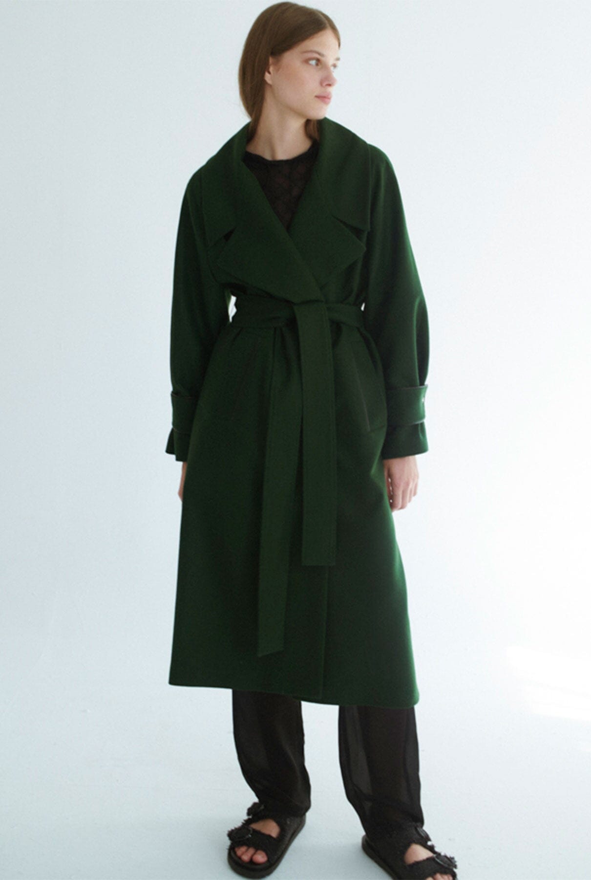 Abrigo largo envolvente verde Coats Miguel Marinero 