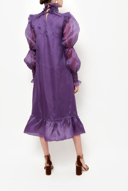 Andrea midi long sleeve purple Dresses Diddo Madrid 