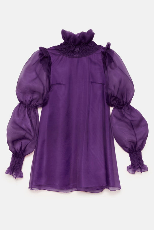 Andrea organza purple mini dress Dresses Diddo Madrid 