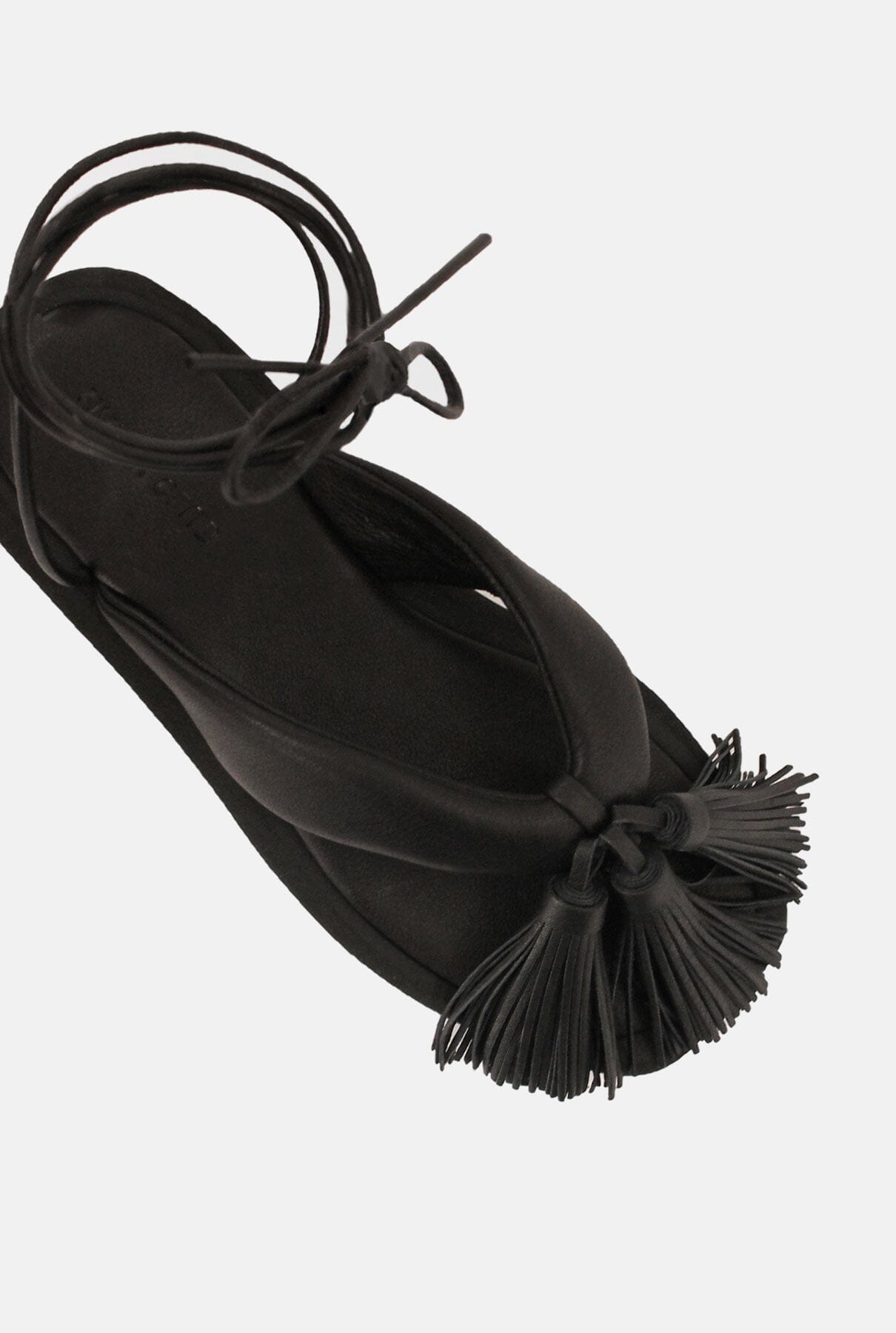 Black Leather Sandals Flat sandals Habey Club 