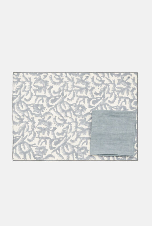 Blue linen placement and napkin DECORACION MARTINA & EVA 