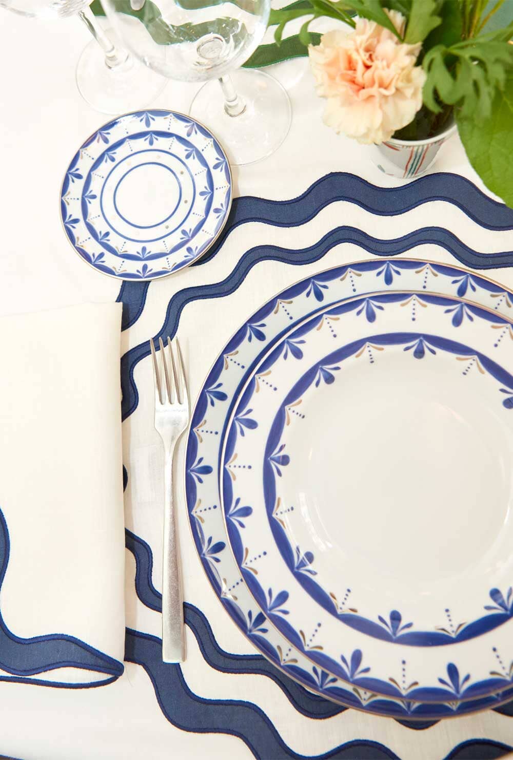Blue Waves placemate Tablewear Los Encajeros 