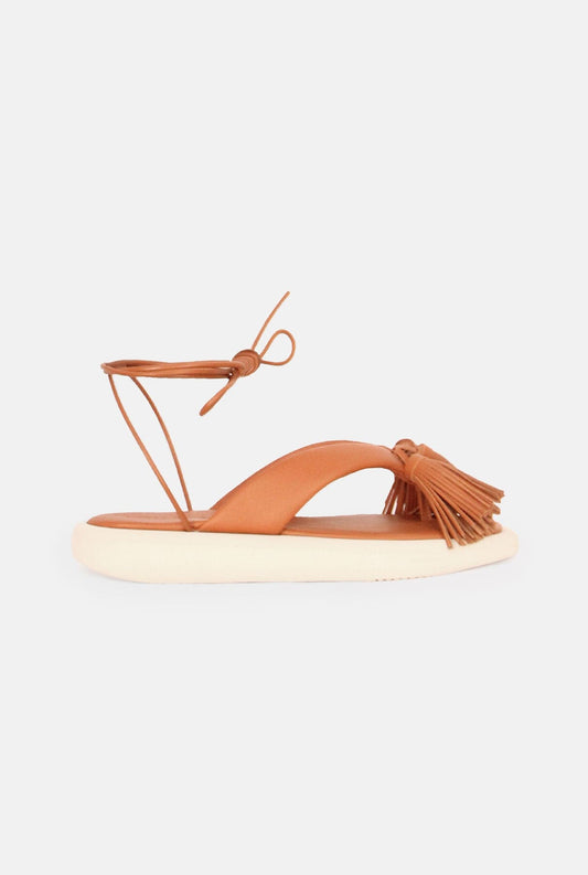 Brown Leather Sandals Flat sandals Habey Club 