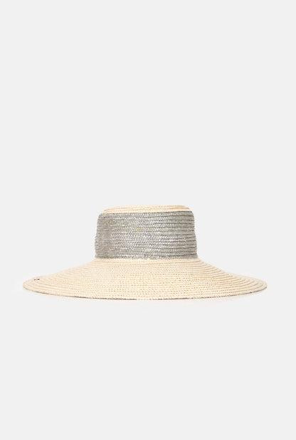 Bucket hat white and grey headpiece Zahati 