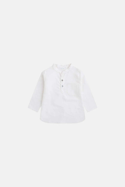 Camisa Max cuello mao - Lino blanco Kids Clothing Bitrix 