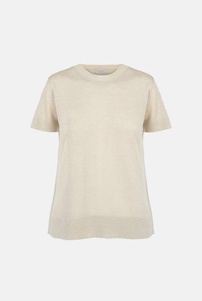 Camiseta de punto lino y seda arena T-Shirts & tops Culto 1105 