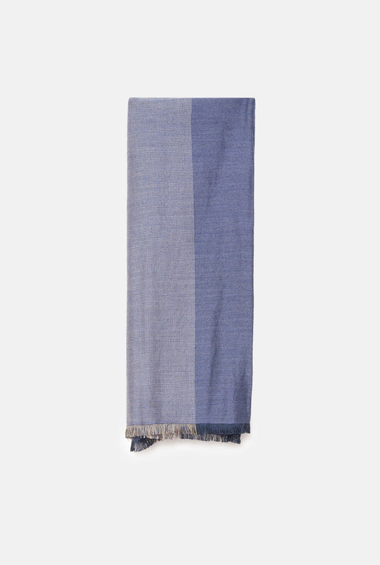 Cashmere and Silk Shawl in blue denim and navy scarve Victoria de Talhora 