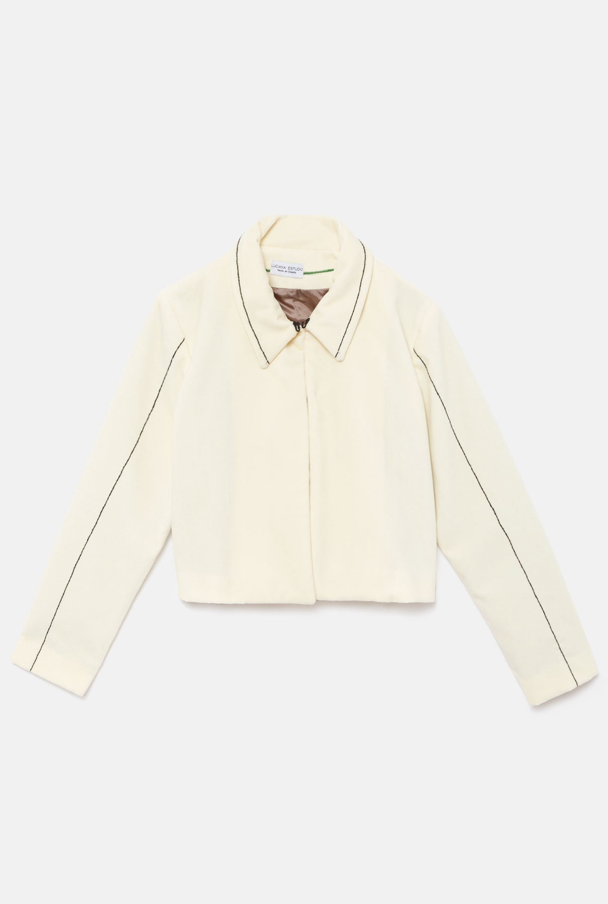 Chaqueta de terciopelo blanca bordada jacket Luciana 