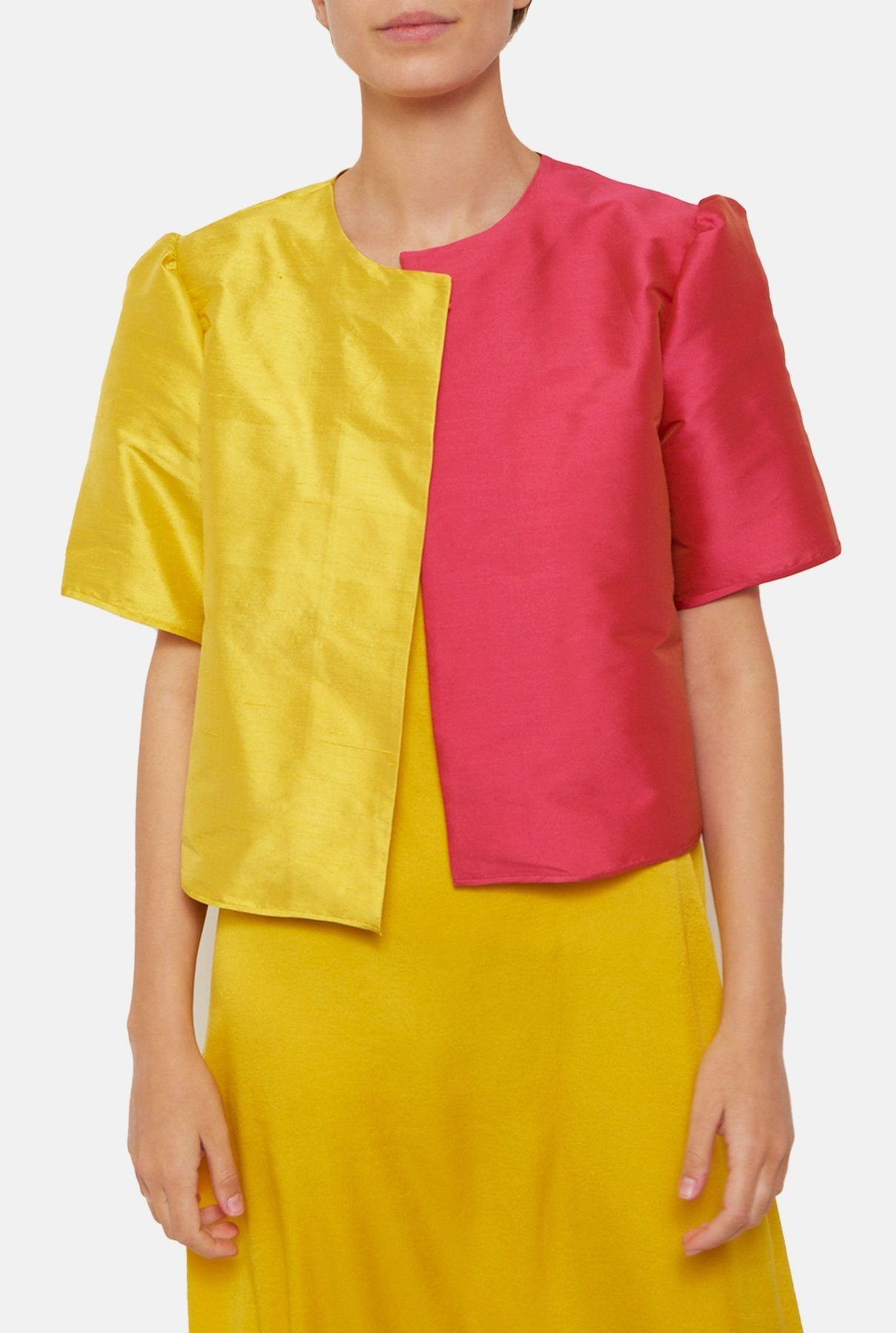 Chaqueta de verano bicolor amarillo-rosa jacket Luciana 