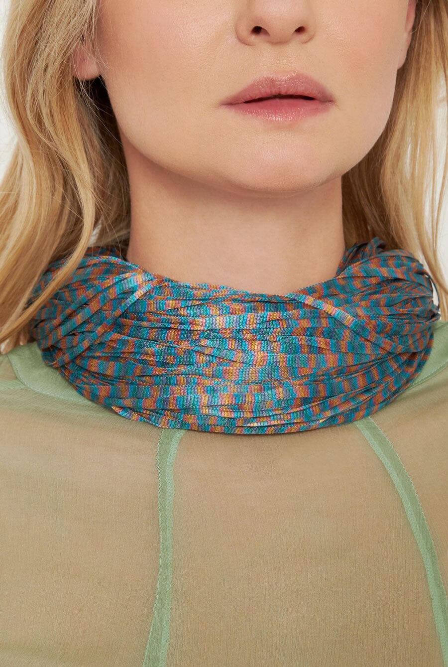 Collar Seda Azul Jaspeado Necklaces Victoria de Talhora 