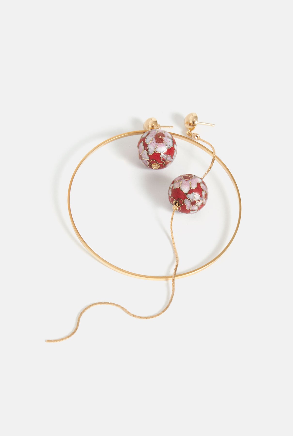 Emilia mosaico asymmetrical red Earrings La Morenita 