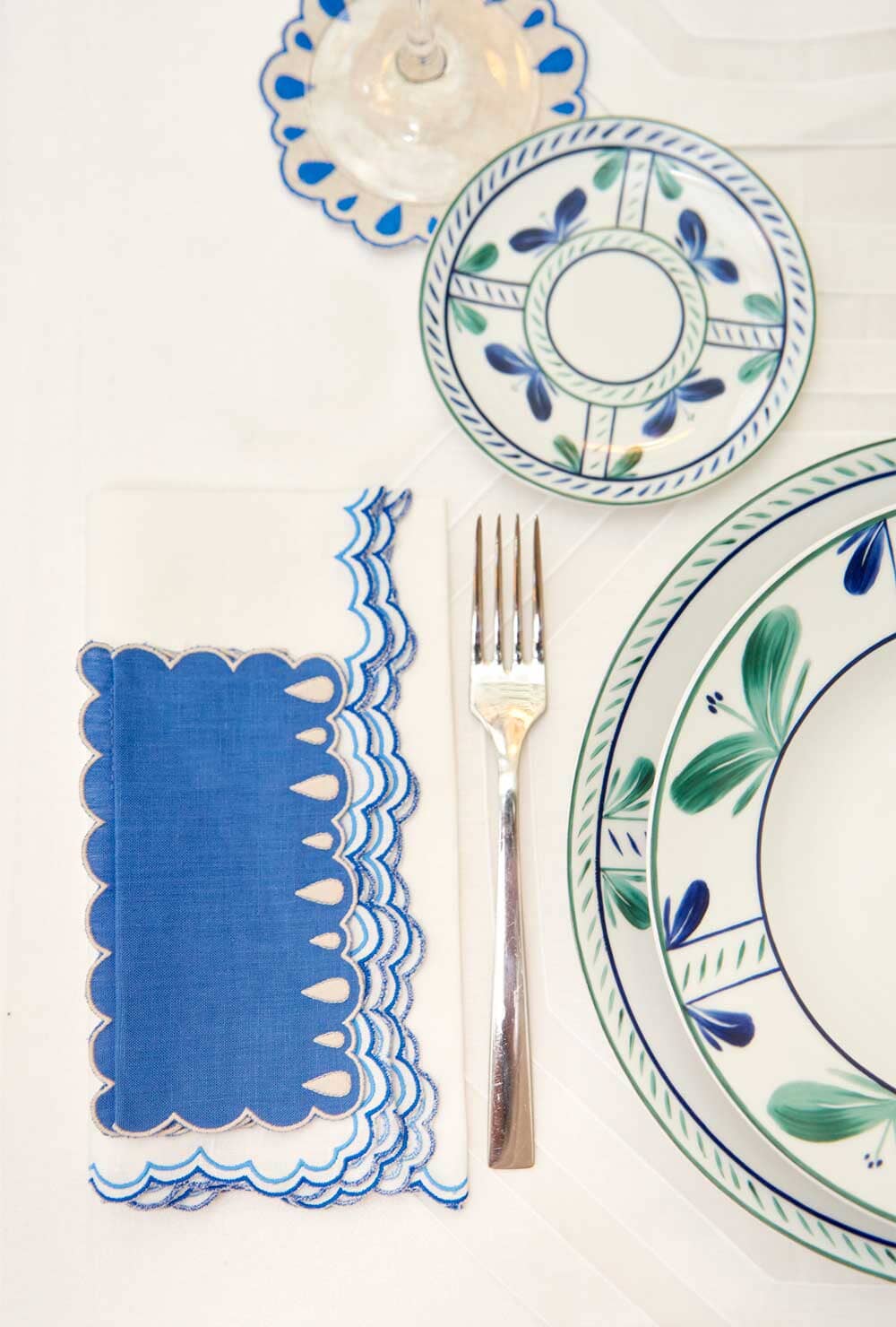 Escamas blue napkin Tablewear Los Encajeros 