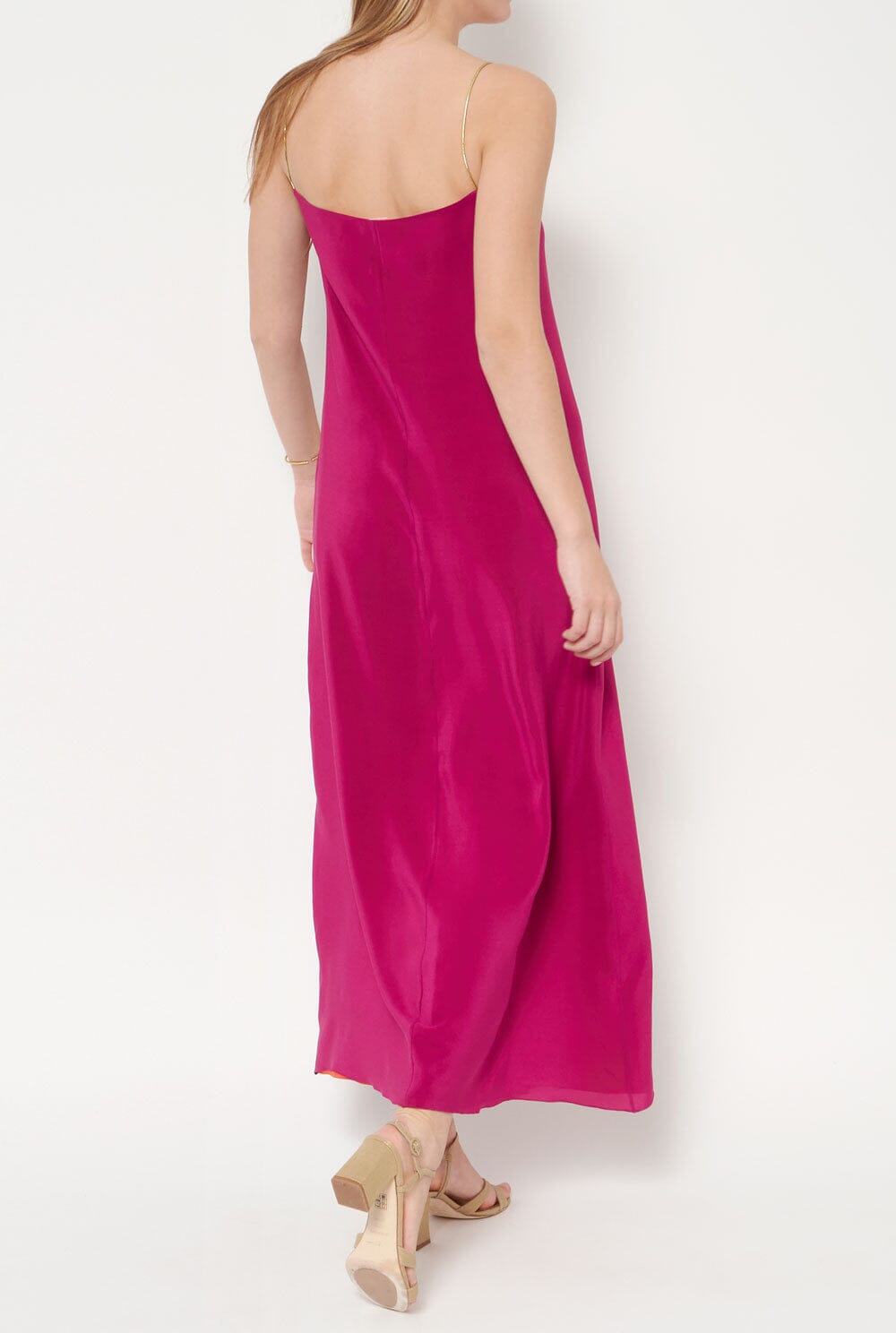 Flor Reversible Extra Long Dress bougainvillea/orange Dresses Atelier Aletheia 