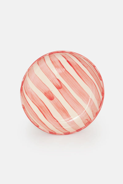 Fuente redonda colección rayas rojas · Cantabrico Living