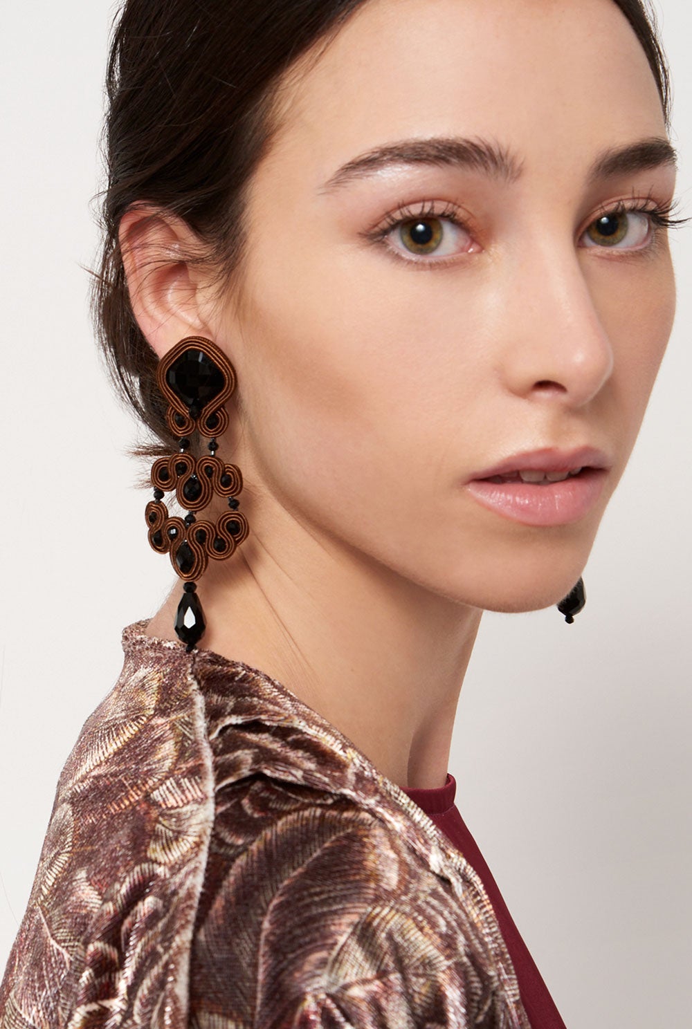 Gótico Azabache XL Madera earring Musula Jewels 
