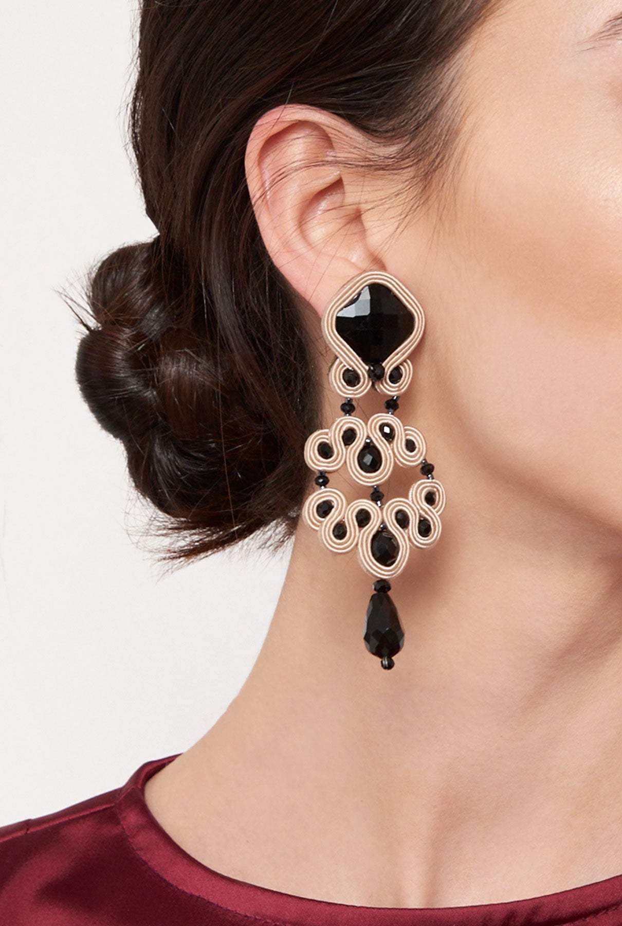 Gótico Azabache XL Mármol earring Musula Jewelry 