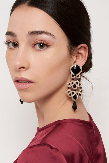 Gótico Azabache XL Mármol earring Musula Jewelry 