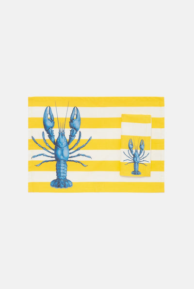 Individual amarillo colección Bogavante ( 2 individuales y 2 servilletas) · Cantabrico Living