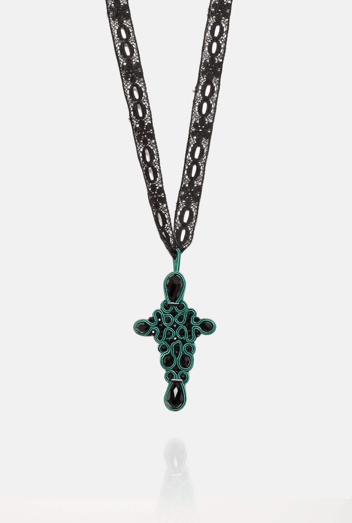Jet Black Gothic Uranium Pendant necklace Musula Jewels 