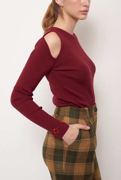 Laura Cut out Top Wine jumper Laia Alen 