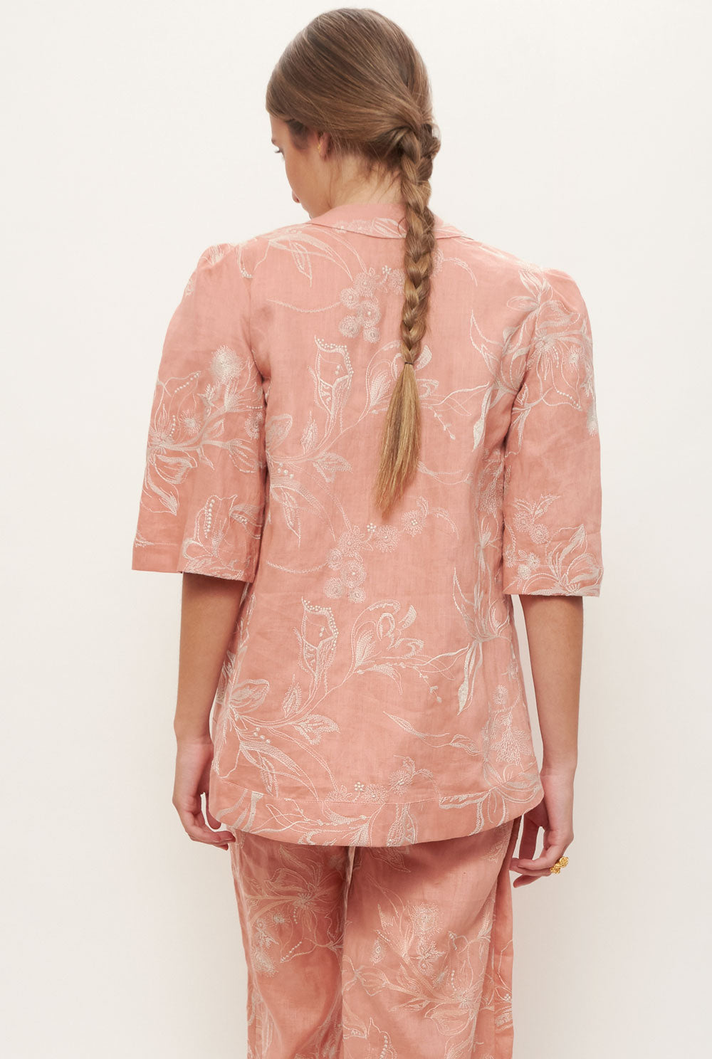 Linen embroidered jacket. Pre-Order nightgown NAMUR COLLECTION 