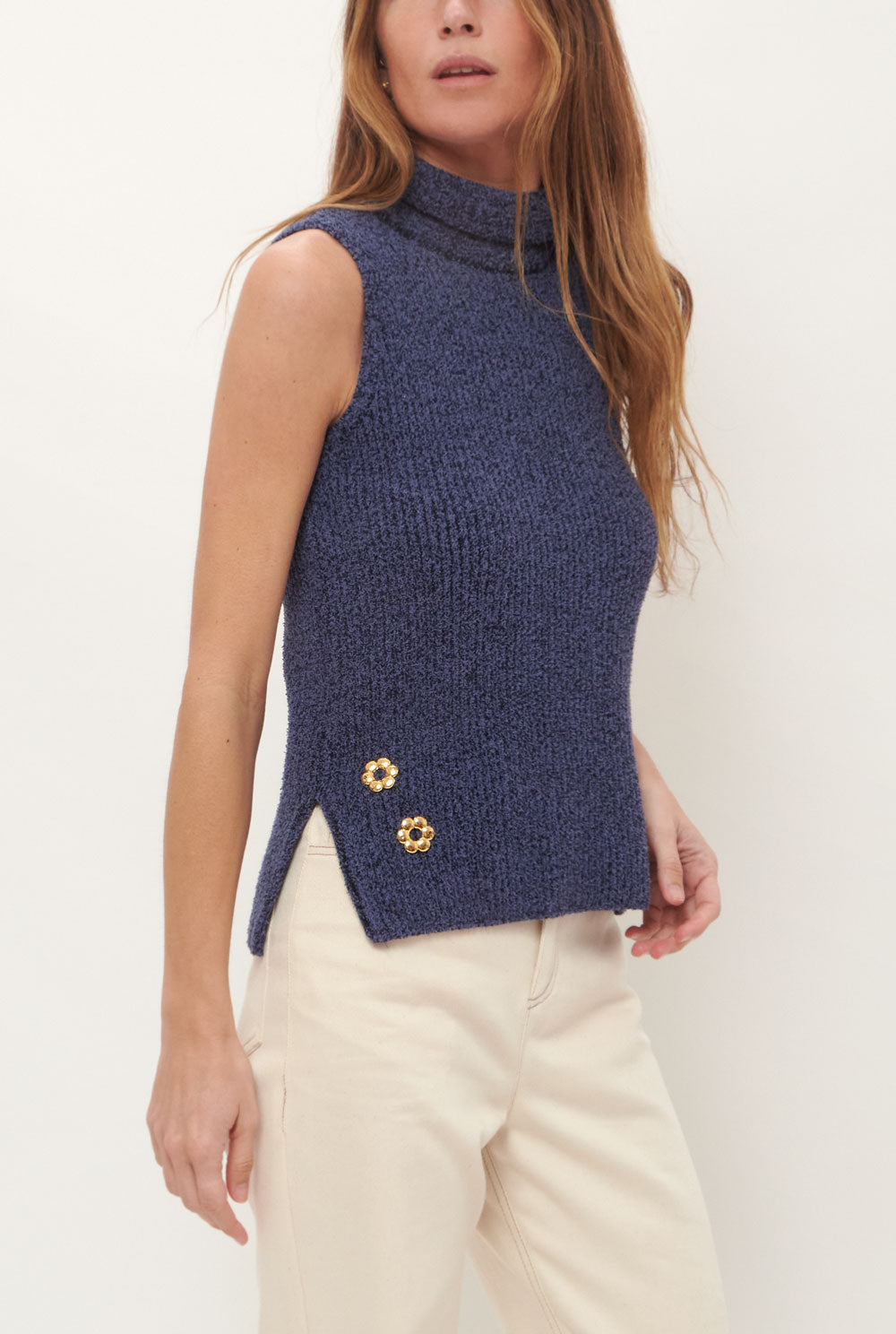 Maria roll-neck Baya blue jumper Laia Alen 