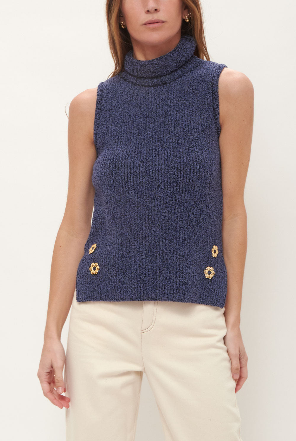 Maria roll-neck Baya blue jumper Laia Alen 