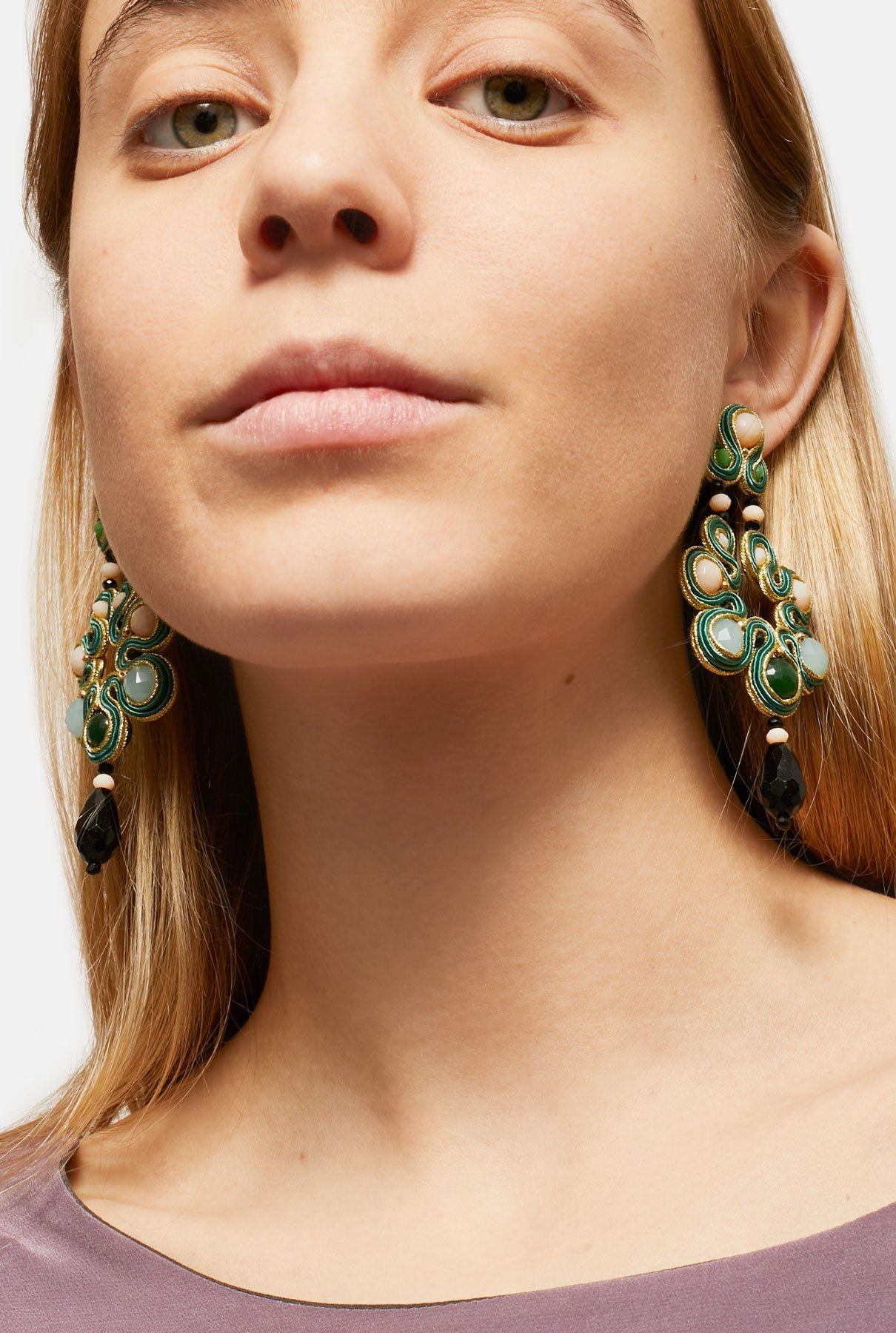 Marie Antoinette Pompadour Earrings earring Musula Jewels 