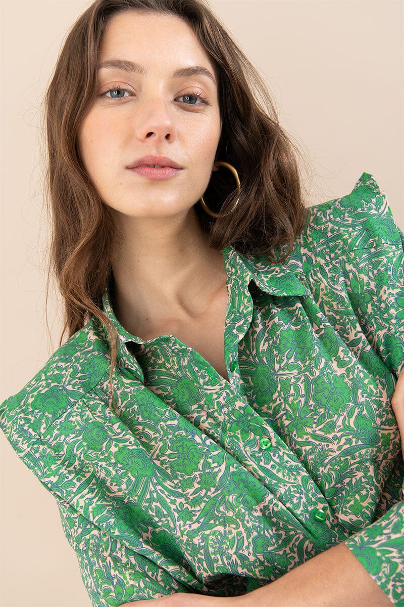 Marieta Green Flowers Shirts & blouses Julise Magon 