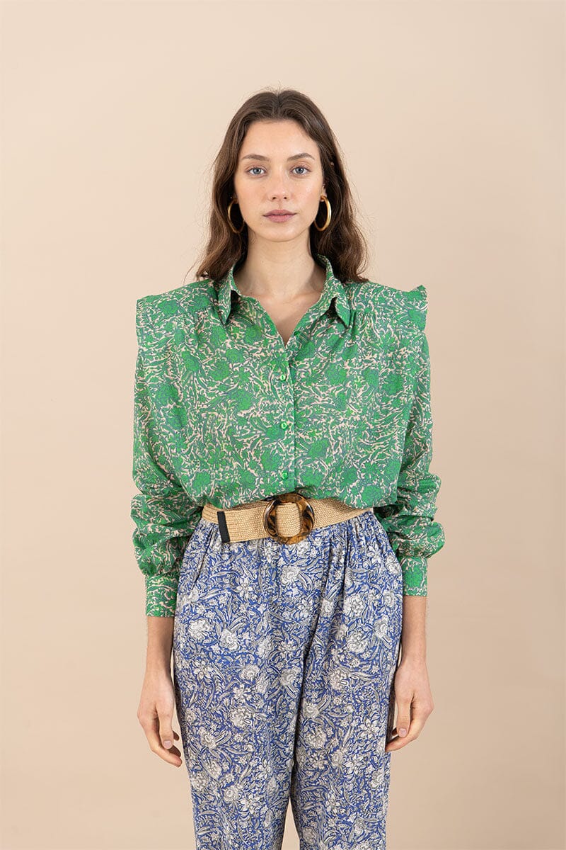 Marieta Green Flowers Shirts & blouses Julise Magon 