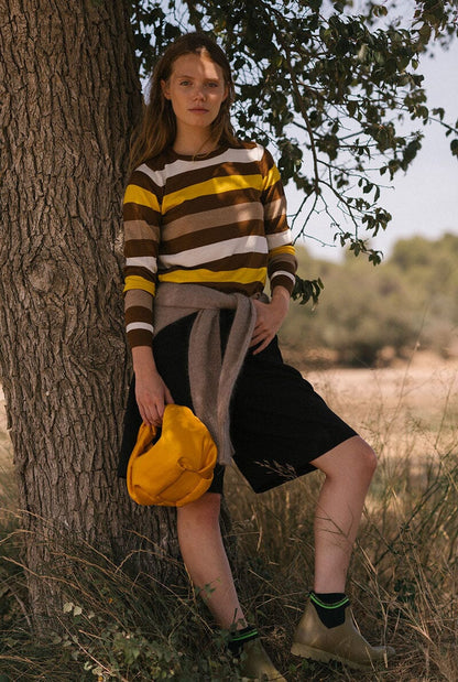 Mariona crew neck sweater - Brown Sweaters Laia Alen 