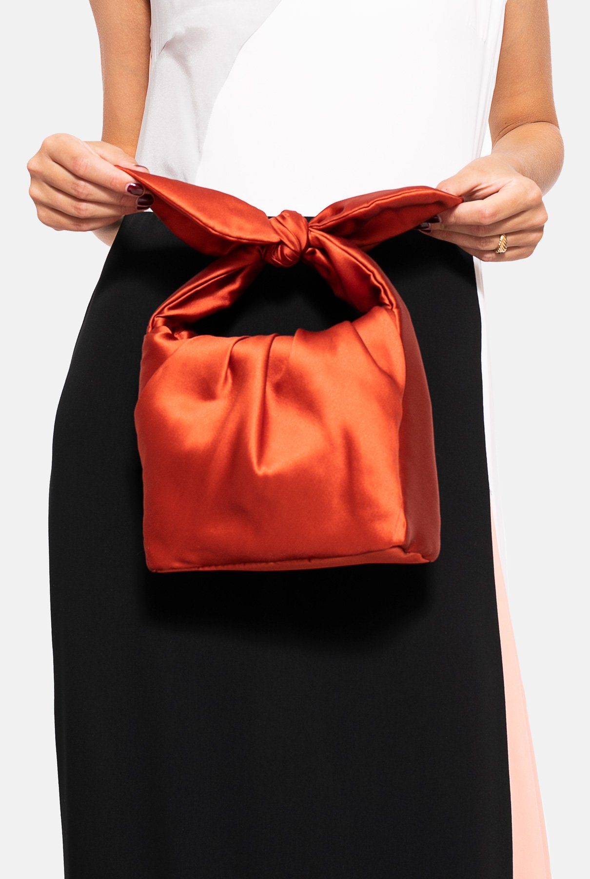 Mango knotted satin discount bag