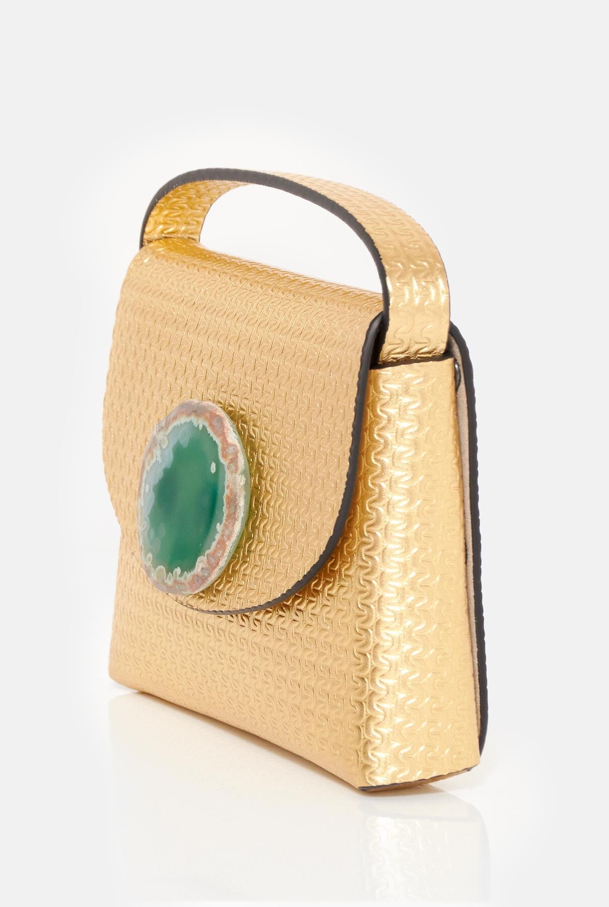 Ori Bag - Cadena Dorado Agata Verde Hand bags Ecue 