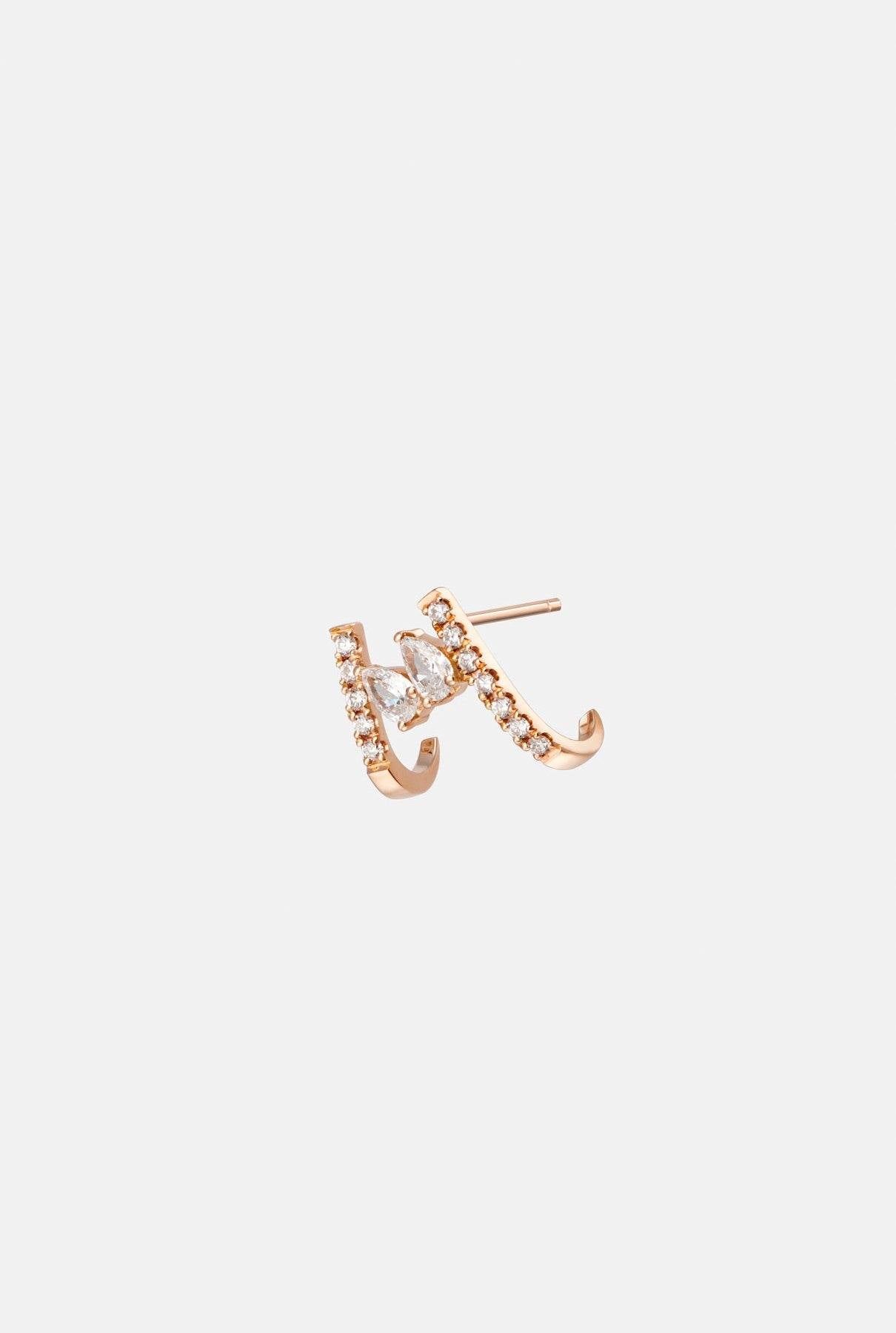 PENDIENTES REFLEJO DE SAUDADE - Single unit Earrings Gold & Roses 
