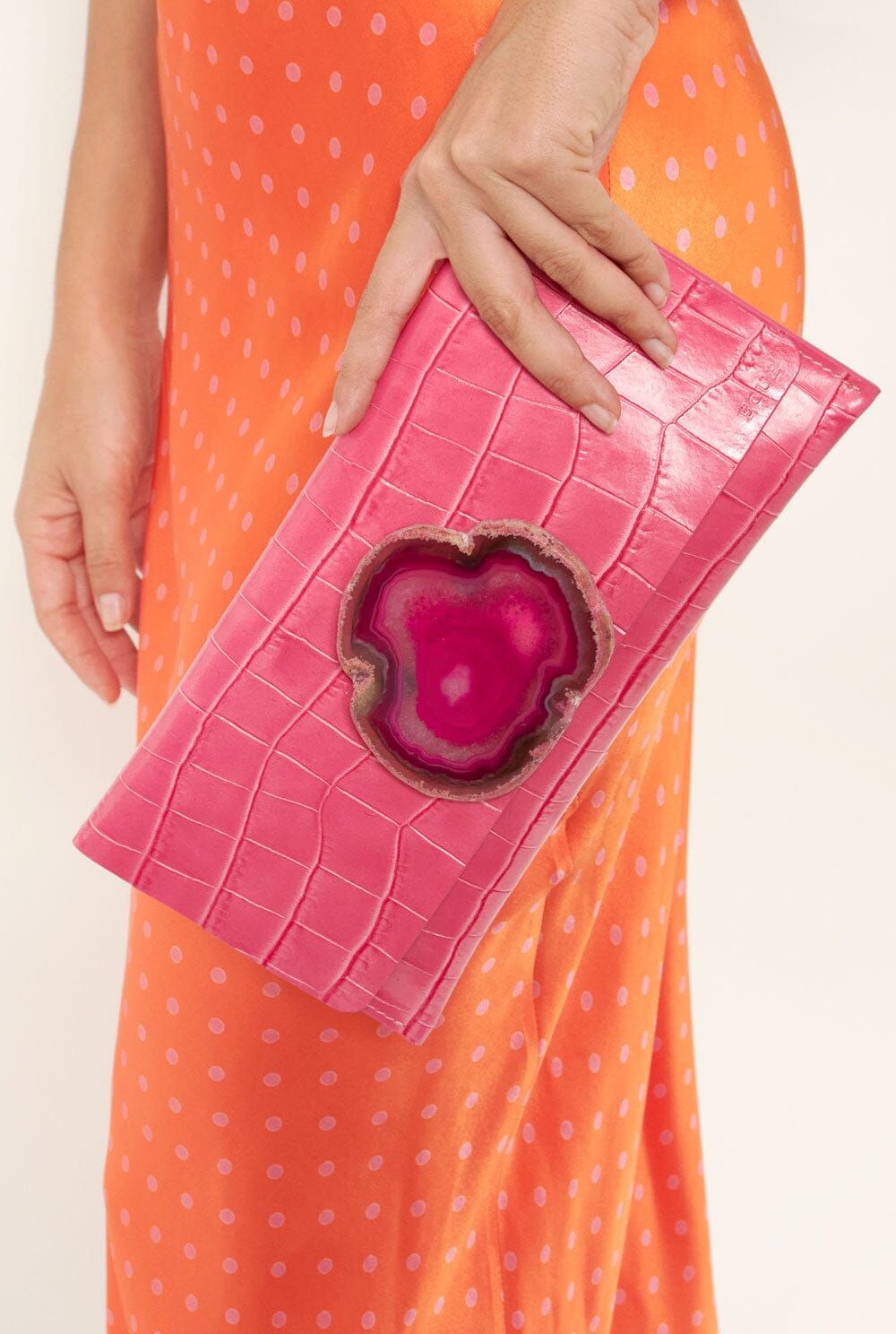Premium Maxi Clutch - Coco Rosa Agata Rosa Hand bags Ecue 