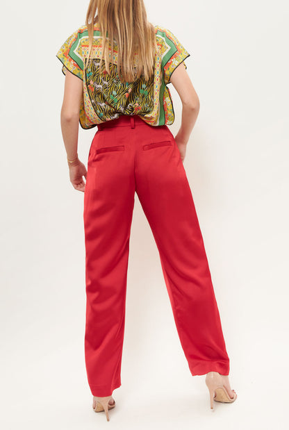 Red straight pants trousers Habey Club 