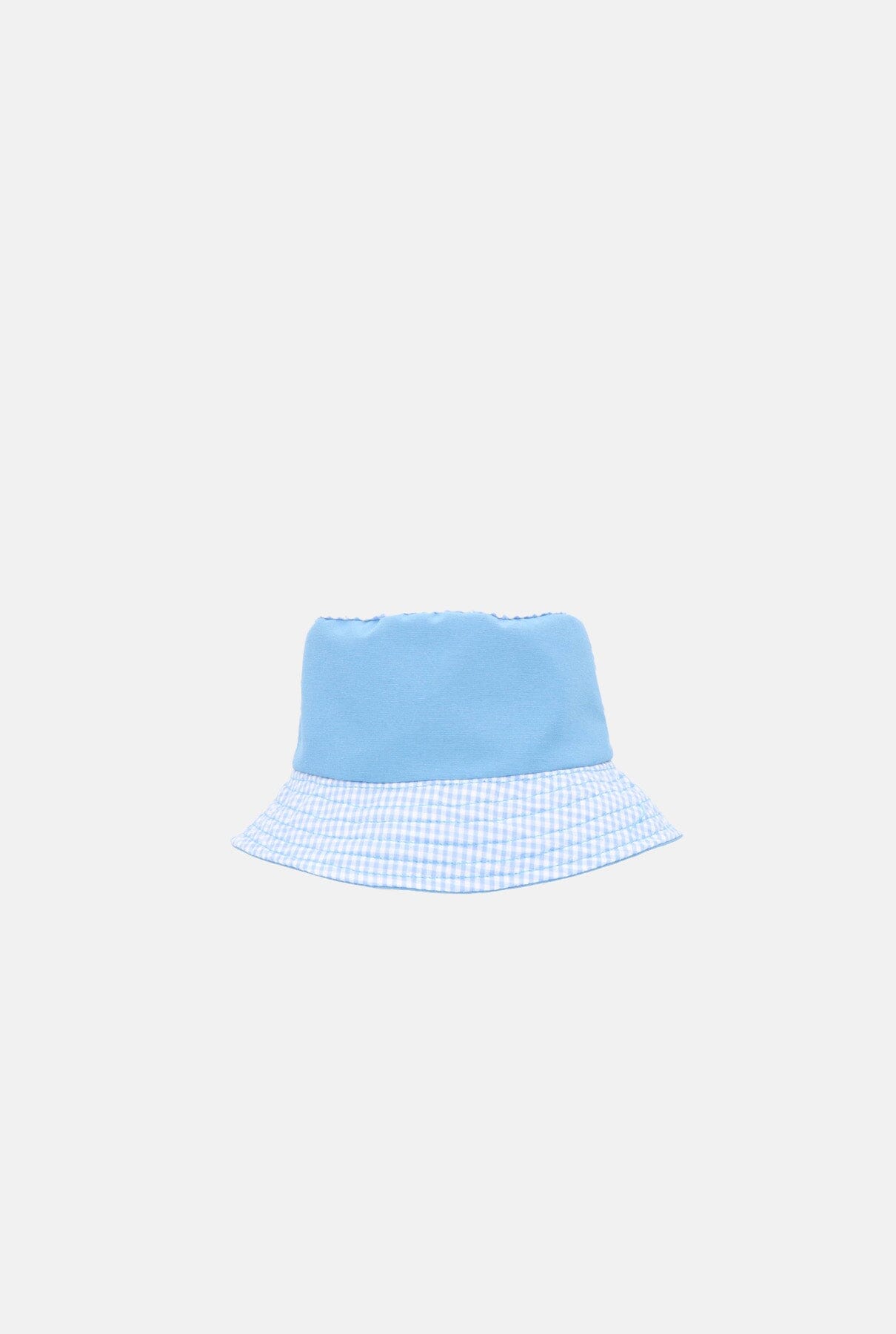 Reversible Block-Vichy blue hat Hats Gakomi 