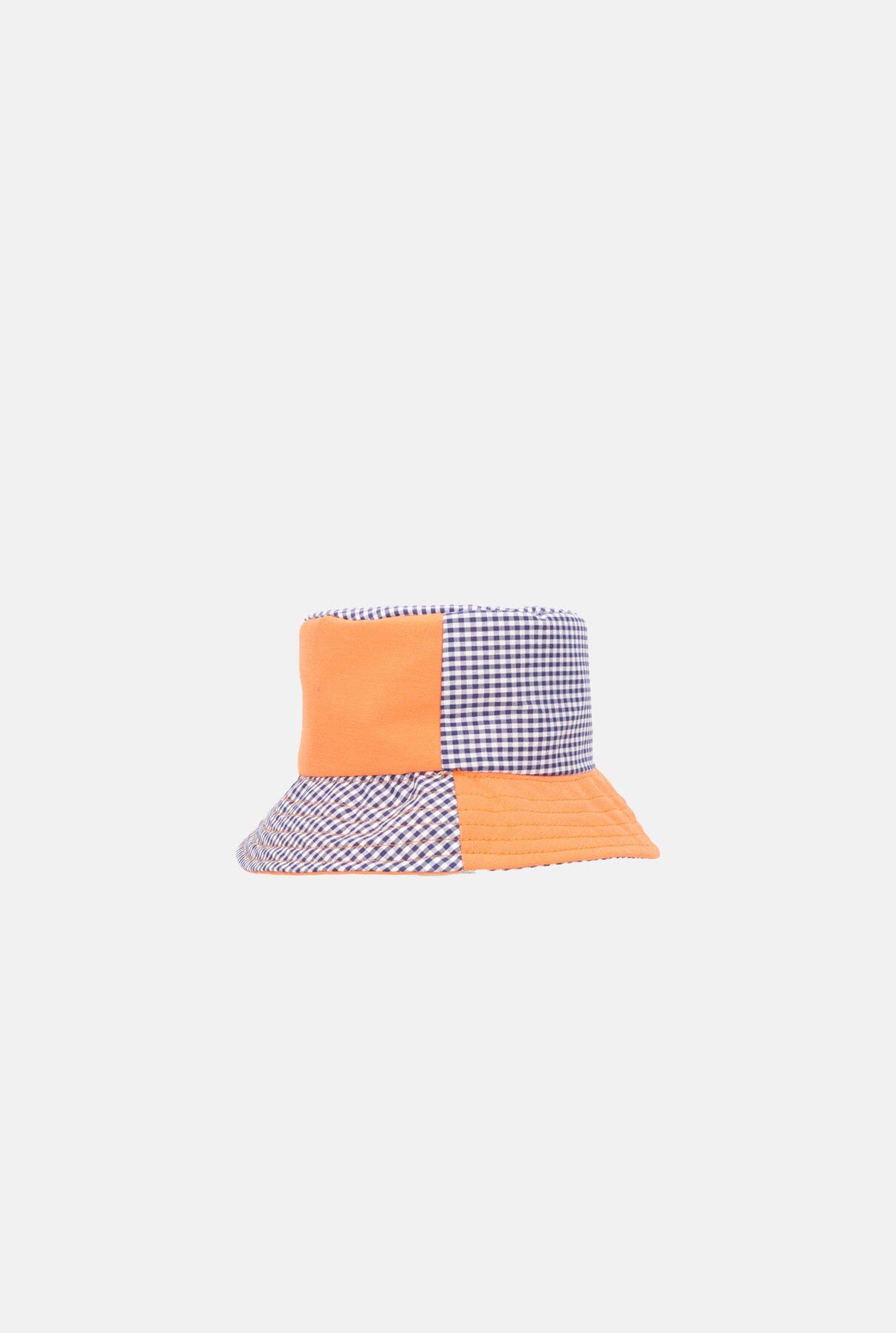 Reversible Block-Vichy blue orange hat Hats Gakomi 