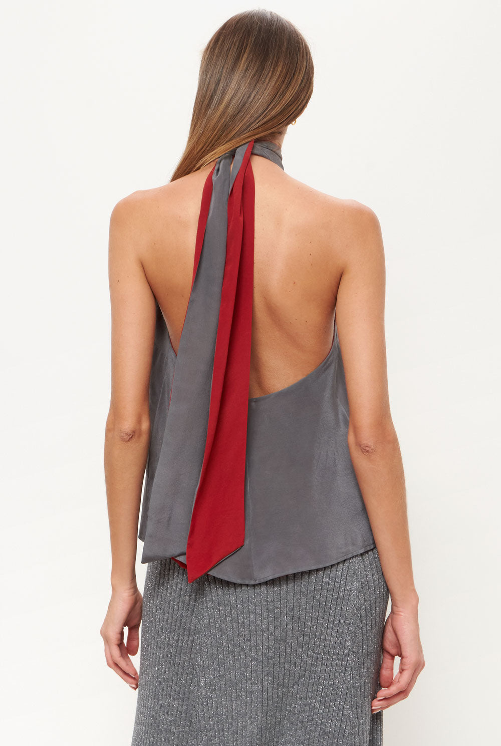 Reversible Halter Grey-Red Top T-Shirts & tops Atelier Aletheia 