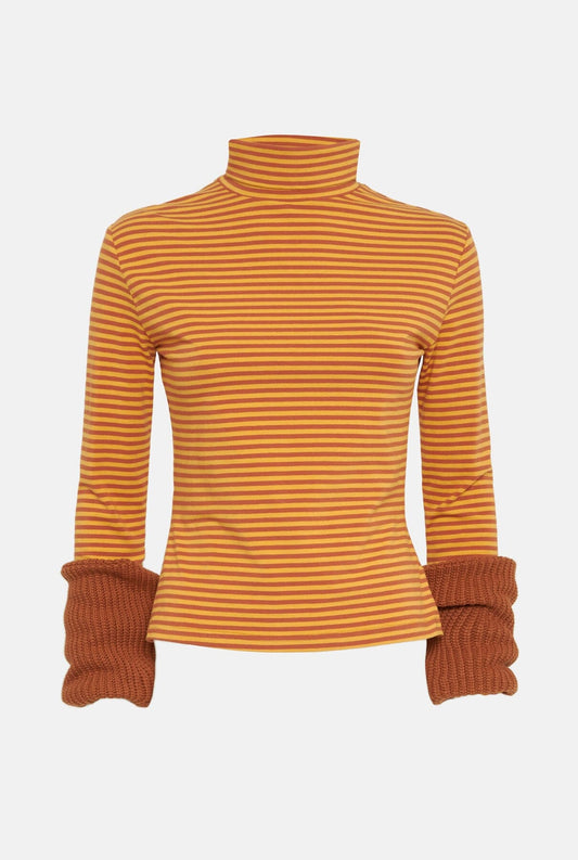Striped yellow mustard jumper Sweaters Habey Club 
