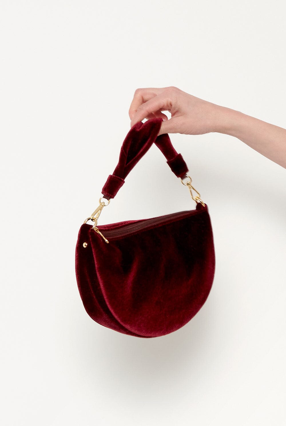The Baby Gondola bag velvet Burgundy Hand bags The Bag Lab 