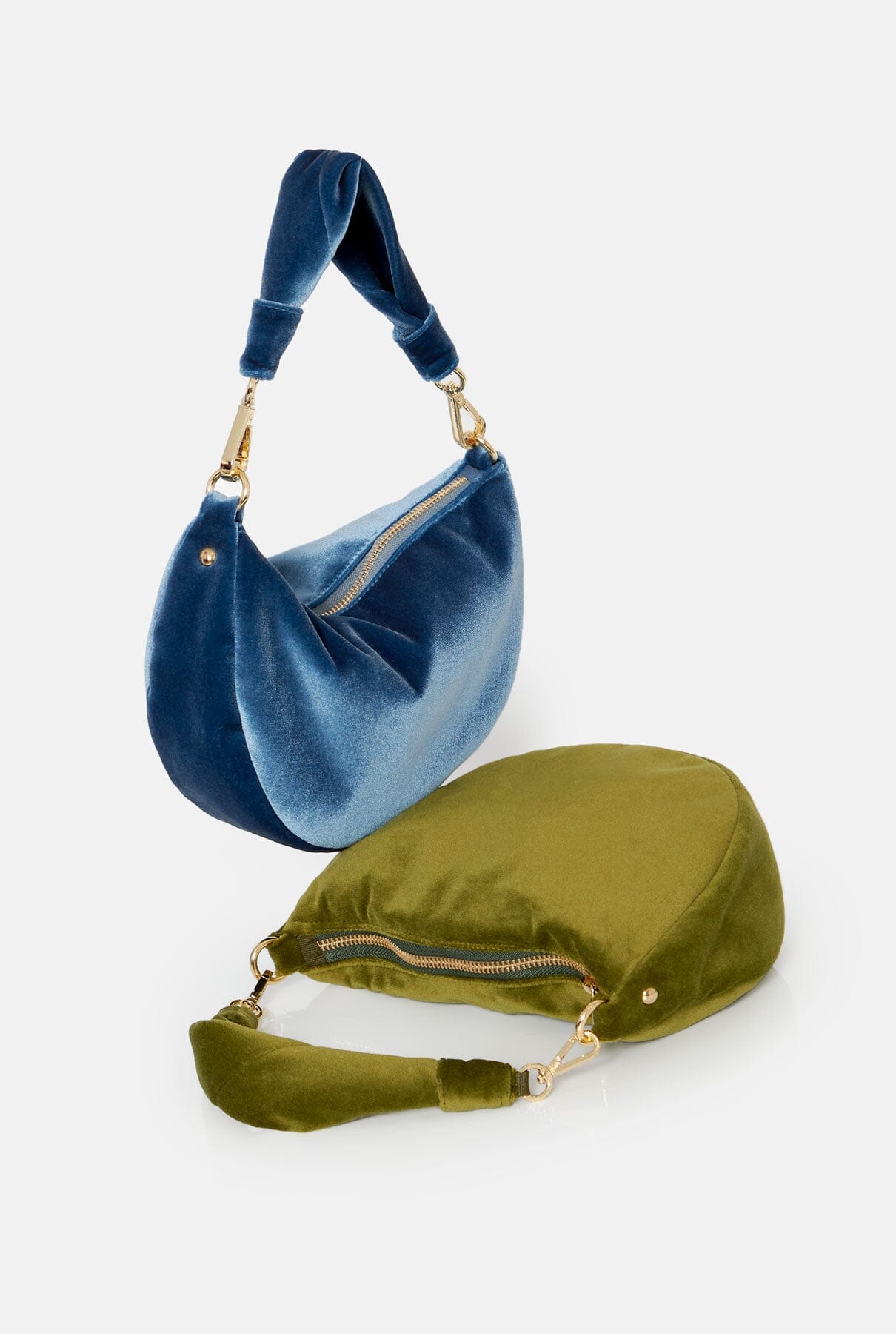 The Baby Gondola bag velvet Sky Blue Hand bags The Bag Lab 
